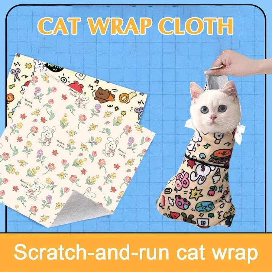 Self-Adherent Cat Grooming Wrap - Escape Proof Restraint for Nail Trimming & Ear Cleaning