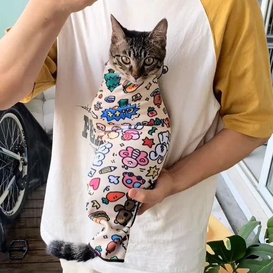 Self-Adherent Cat Grooming Wrap - Escape Proof Restraint for Nail Trimming & Ear Cleaning
