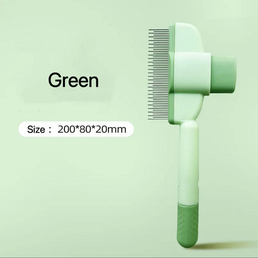 Cat Brush with Release Button, Built-in Stainless Steel